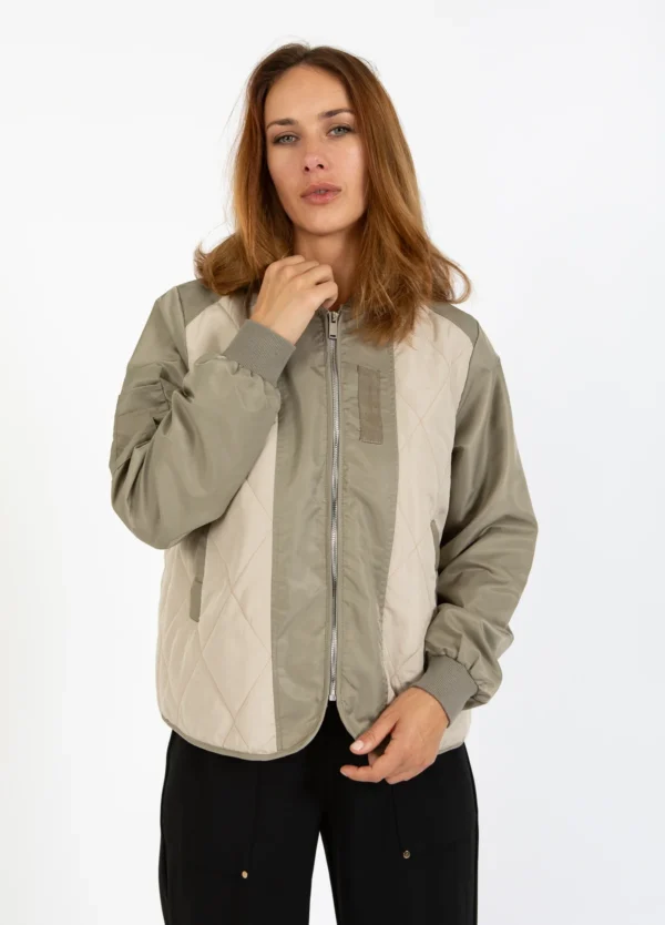 COS ARMY MIX QUILTED BOMBER