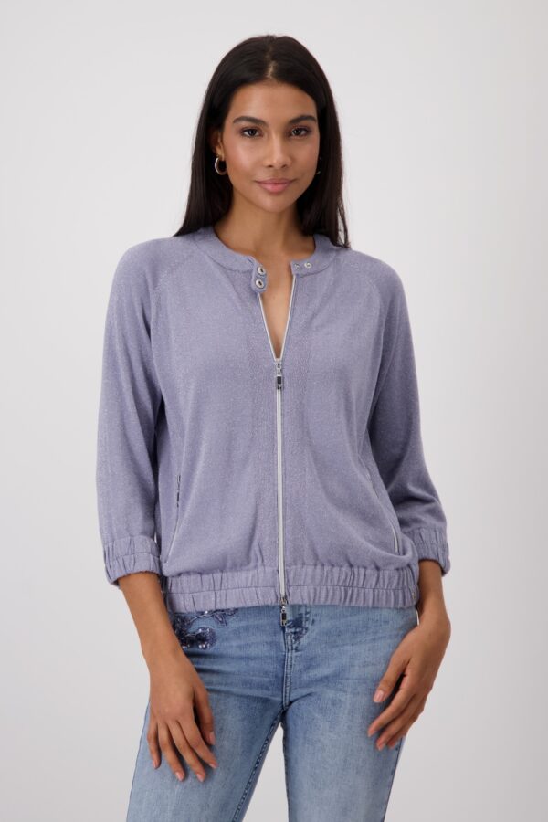 MON SMOKED PURPLE LUREX CARDI