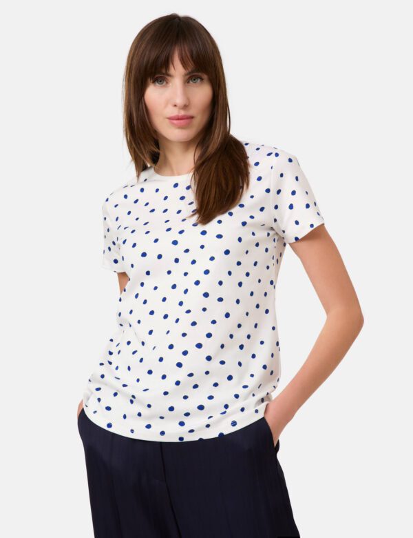 TAI SHORT SLV DOT PRINT BLOUSE